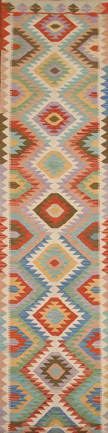 Geometric Kilim Oriental Runner Rug 3x16
