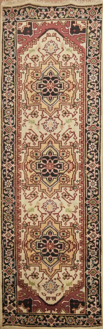 Ivory Heriz Serapi Oriental Runner Rug 3x8