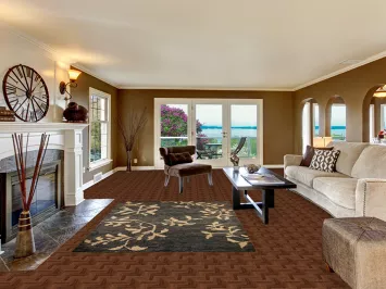 Abstract Oriental Area Rug 5x7