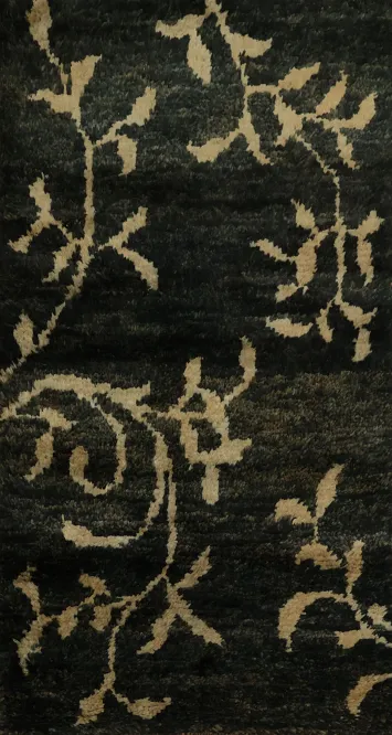 Abstract Black Area Rug 3x5