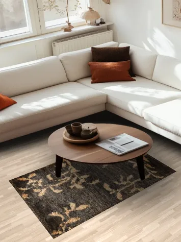 Hand-Knotted Abstract Area Rug 3x5