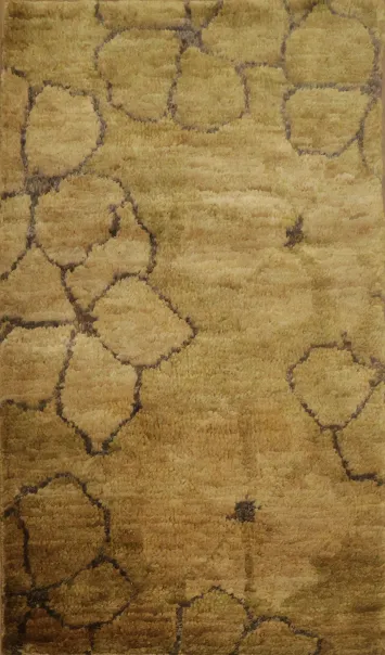 Hand-Knotted Abstract Area Rug 3x5