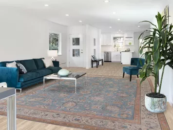 Floral Blue Tabriz Persian Area Rug 10x13