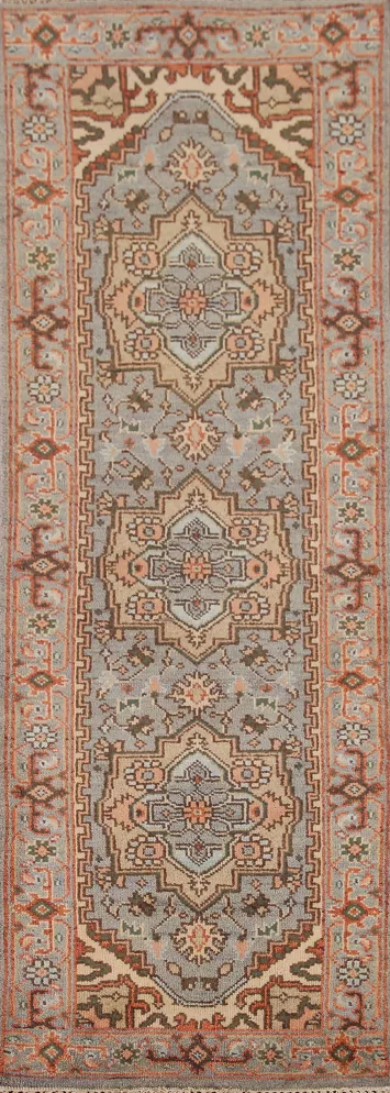 Gray Heriz Serapi Oriental Runner Rug 3x8