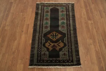 Authentic Tribal Design Balouch Prayer Rug for a Cultural Touch 2x4