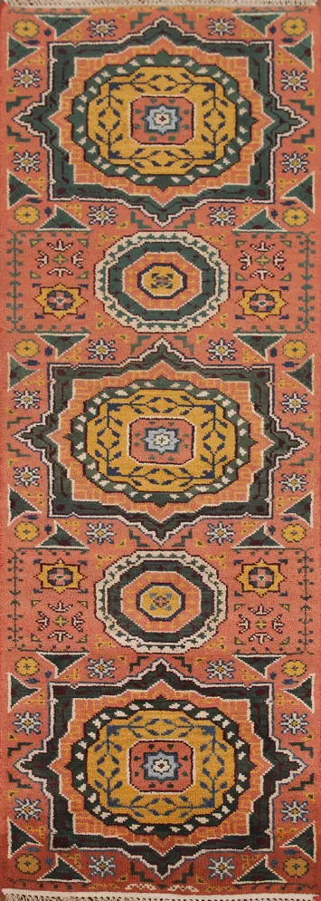 Geometric Heriz Serapi Wool Runner Rug 3x8