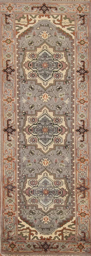 Gray Heriz Serapi Oriental Runner Rug 2x8