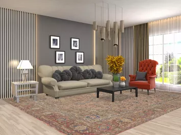 Vintage Wool Mashad Persian Area Rug 10x13