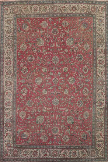 All-Over Floral Tabriz Persian Area Rug 10x13