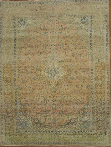 Distressed Vintage Najafabad Persian Area Rug 10x13