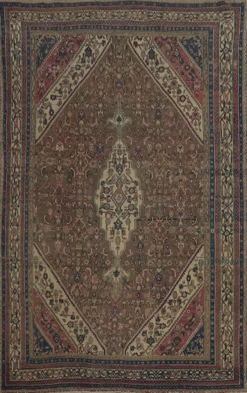 Timeless Hamedan Persian Area Rug 8x12 Luxurious Textured Details