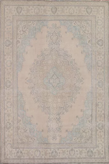 Distressed Wool Tabriz Persian Area Rug 9x13