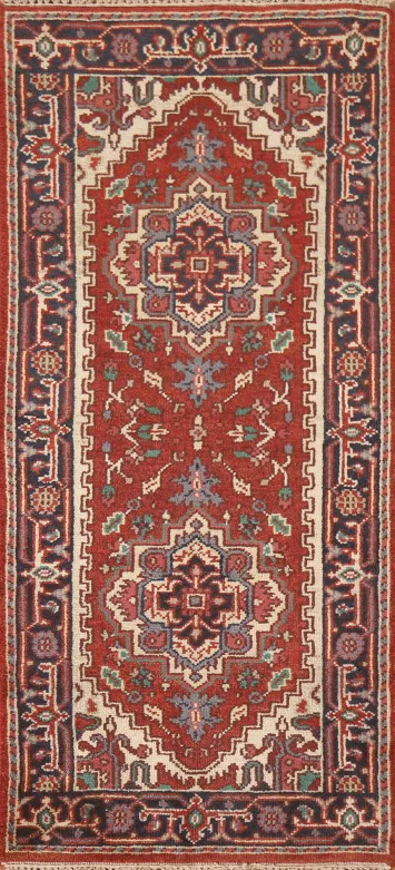 Red Heriz Serapi Geometric Area Rug 3x6