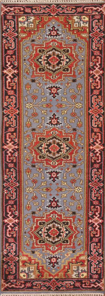 Geometric Heriz Serapi Oriental Runner Rug 3x8