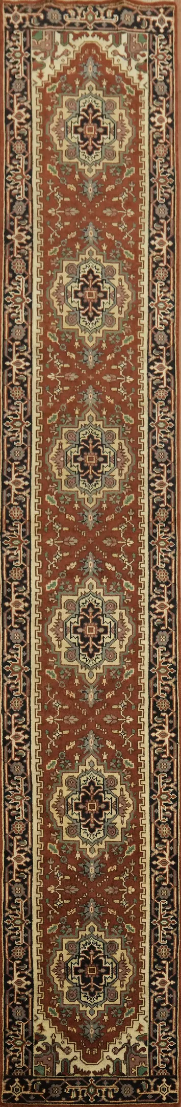 Traditional Rust Color Hallway Runner Rug in Timeless Oriental Style 3x12
