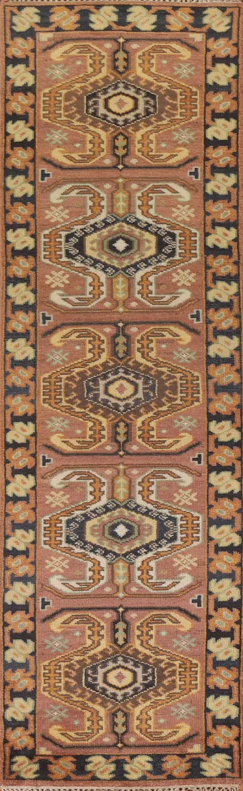 Geometric Heriz Serapi Wool Runner Rug 2x10
