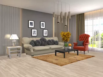 Gold Floral Contemporary Area Rug 5x7