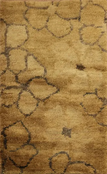 Gold Floral Oriental Area Rug 3x5