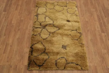 Gold Floral Oriental Area Rug 3x5