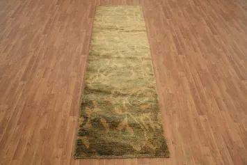 Brown/ Gold Abstract Runner Rug 3x10