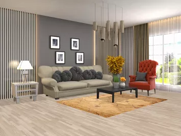 Floral Contemporary Gold Area Rug 5x7