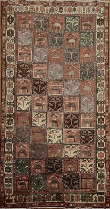 Garden Design Vintage Bakhtiari Persian Area Rug 5x9