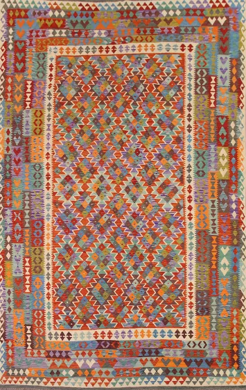Reversible Wool Kilim Area Rug 10x13