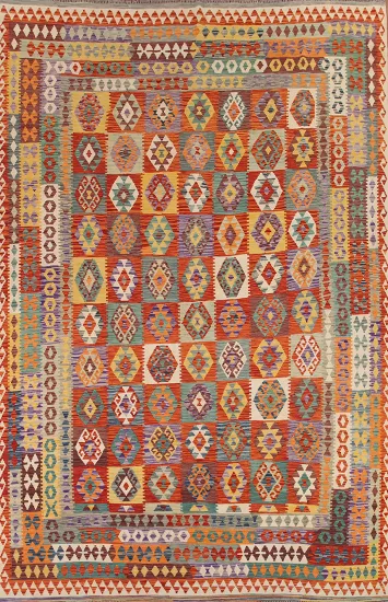 Reversible Wool Kilim Area Rug 10x13