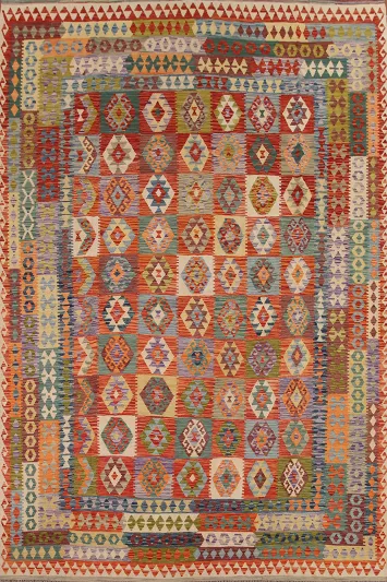 Kilim Reversible Wool Area Rug 10x13