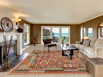 Kilim Reversible Wool Area Rug 10x13