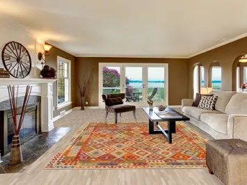 Kilim Geometric Wool Area Rug 9x11