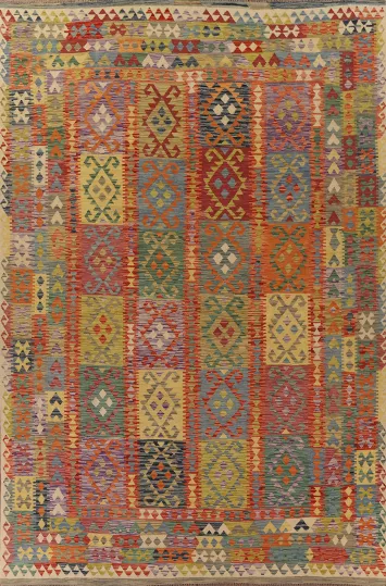 Hand-Woven Kilim Wool Area Rug 10x13