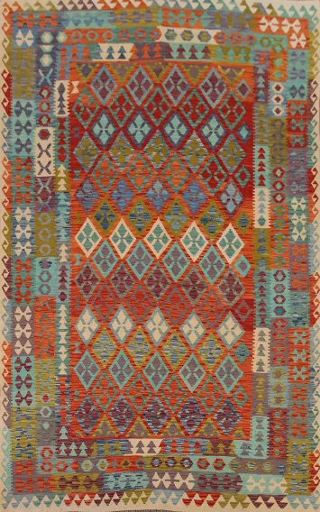 Reversible Wool Kilim All-Over Area Rug 8x12