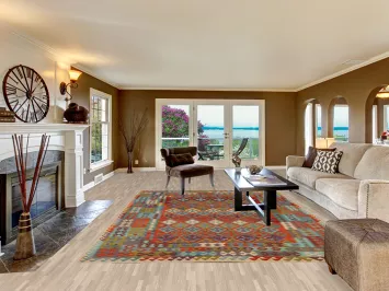 Reversible Wool Kilim All-Over Area Rug 8x12