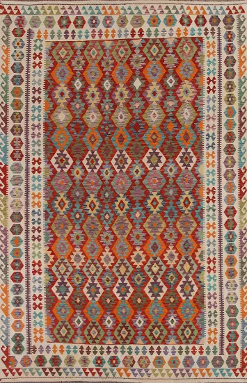 Multicolor Kilim Wool Area Rug 8x11