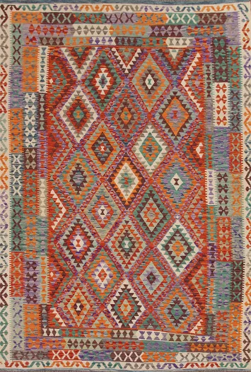 Reversible Wool Kilim Area Rug 8x11