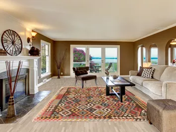 Colorful Kilim Wool Area Rug 8x12