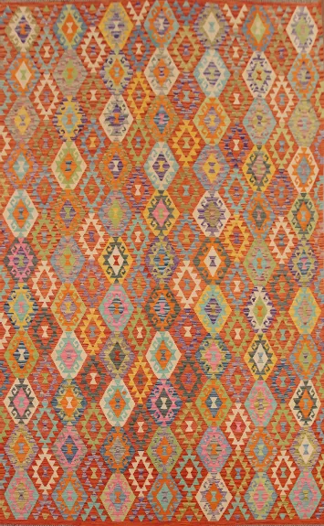 Reversible Wool Kilim All-Over Area Rug 8x12