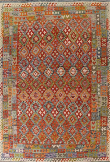 Reversible Wool Kilim Area Rug 10x13