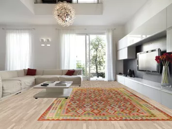 Geometric Kilim Large Wool Rug 10x16