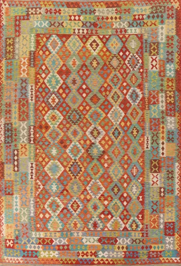 Kilim Reversible Wool Area Rug 10x13
