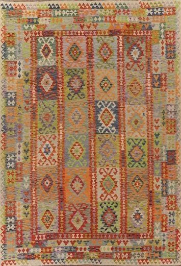 Reversible Wool Kilim Oriental Area Rug 10x13