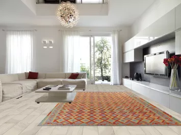 Multicolor Kilim Large Wool Rug 10x16