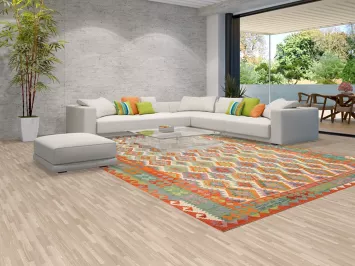 Large Wool Kilim Geometric Rug 10x16