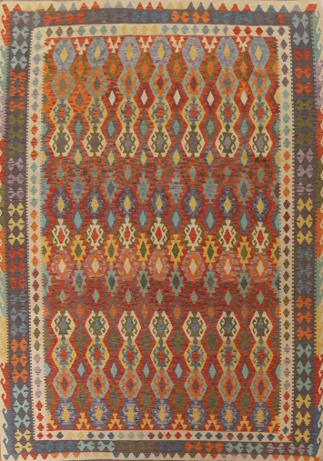 Hand-Woven Wool Kilim WoolArea Rug 10x13