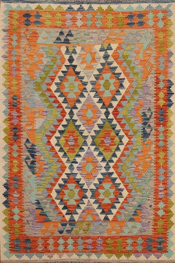 Reversible Wool Kilim Oriental Area Rug 5x6
