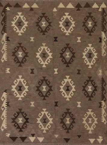 Brown Kilim Oriental Area Rug 5x6