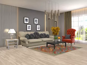 Geometric Kilim Reversible Wool Area Rug 5x7