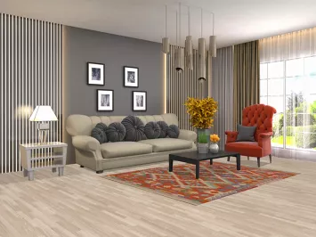 Geometric Kilim Reversible Wool Area Rug 5x7