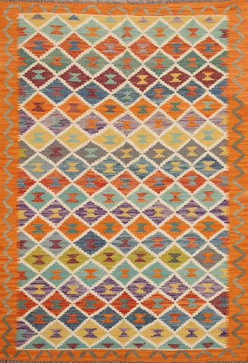 Reversible Wool Kilim Oriental Area Rug 5x6
